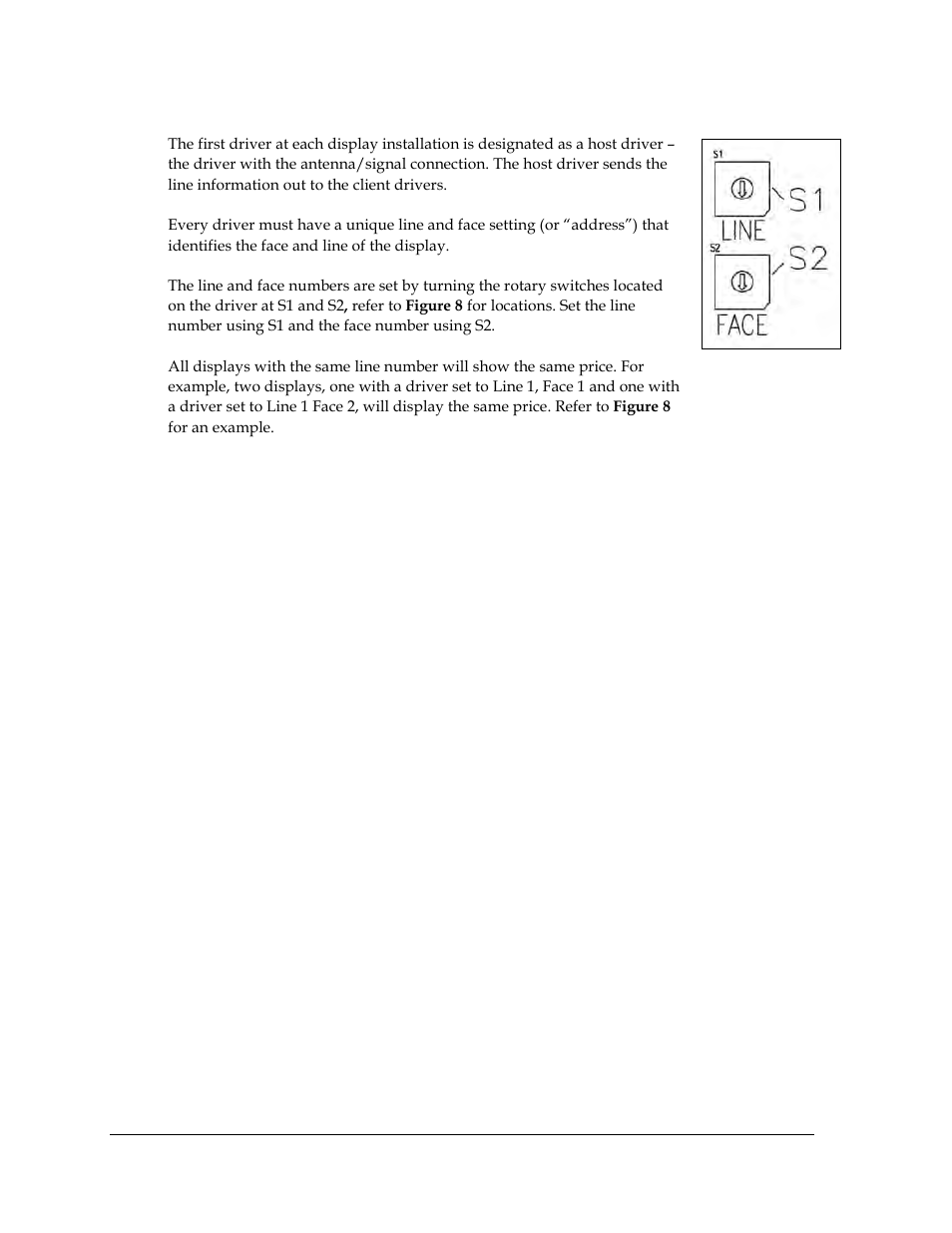 Driver rotary switch line and face settings | Daktronics Fuelight FL-2109 Series Petroleum Price Displays User Manual | Page 16 / 41