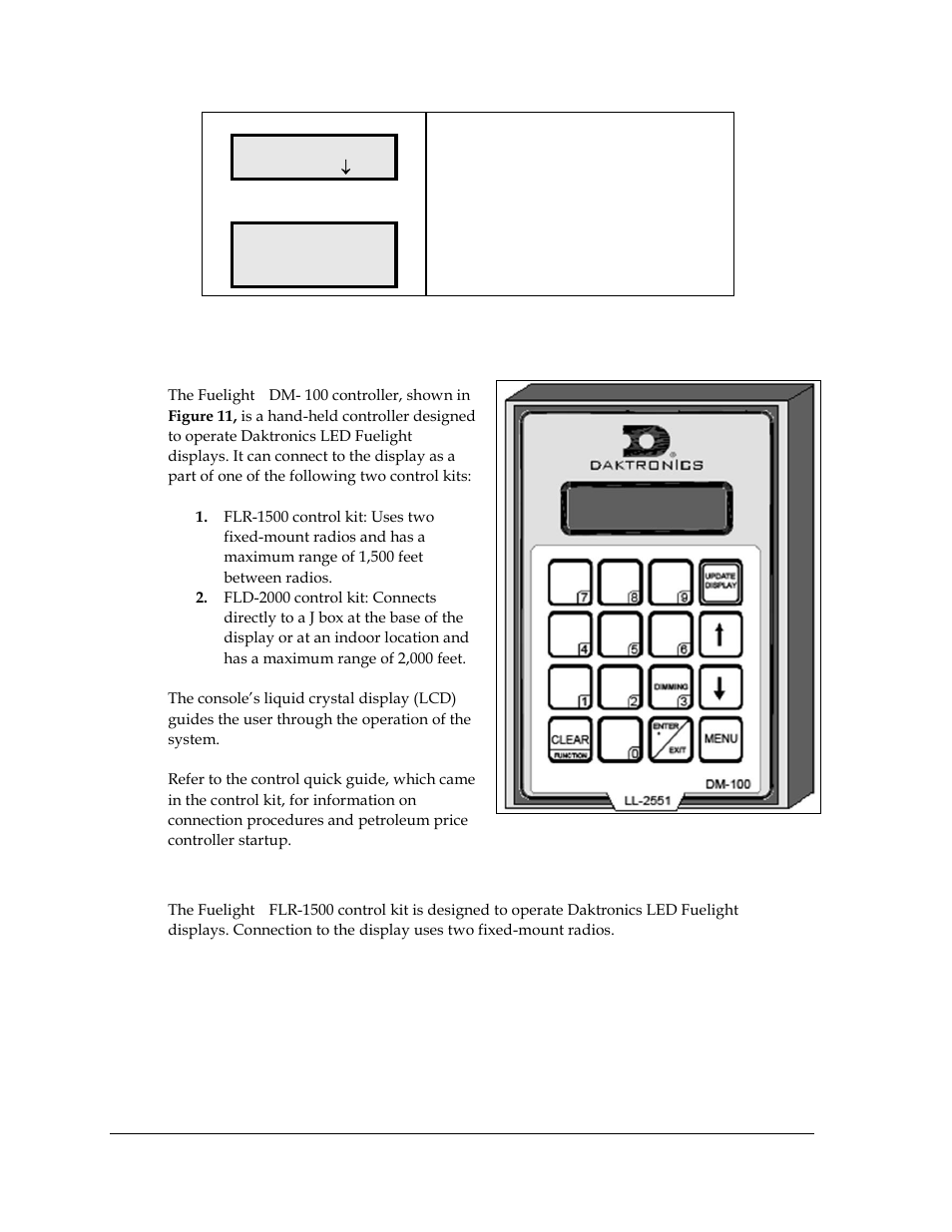 Flr-1500 connection | Daktronics Fuelight FL-2109 Series Petroleum Price Displays User Manual | Page 22 / 41