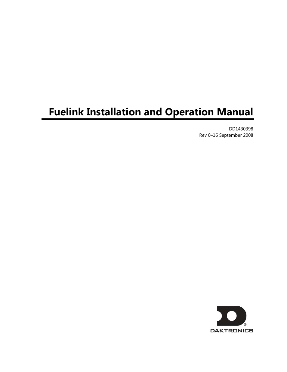 Daktronics Fuelink User Manual | 45 pages
