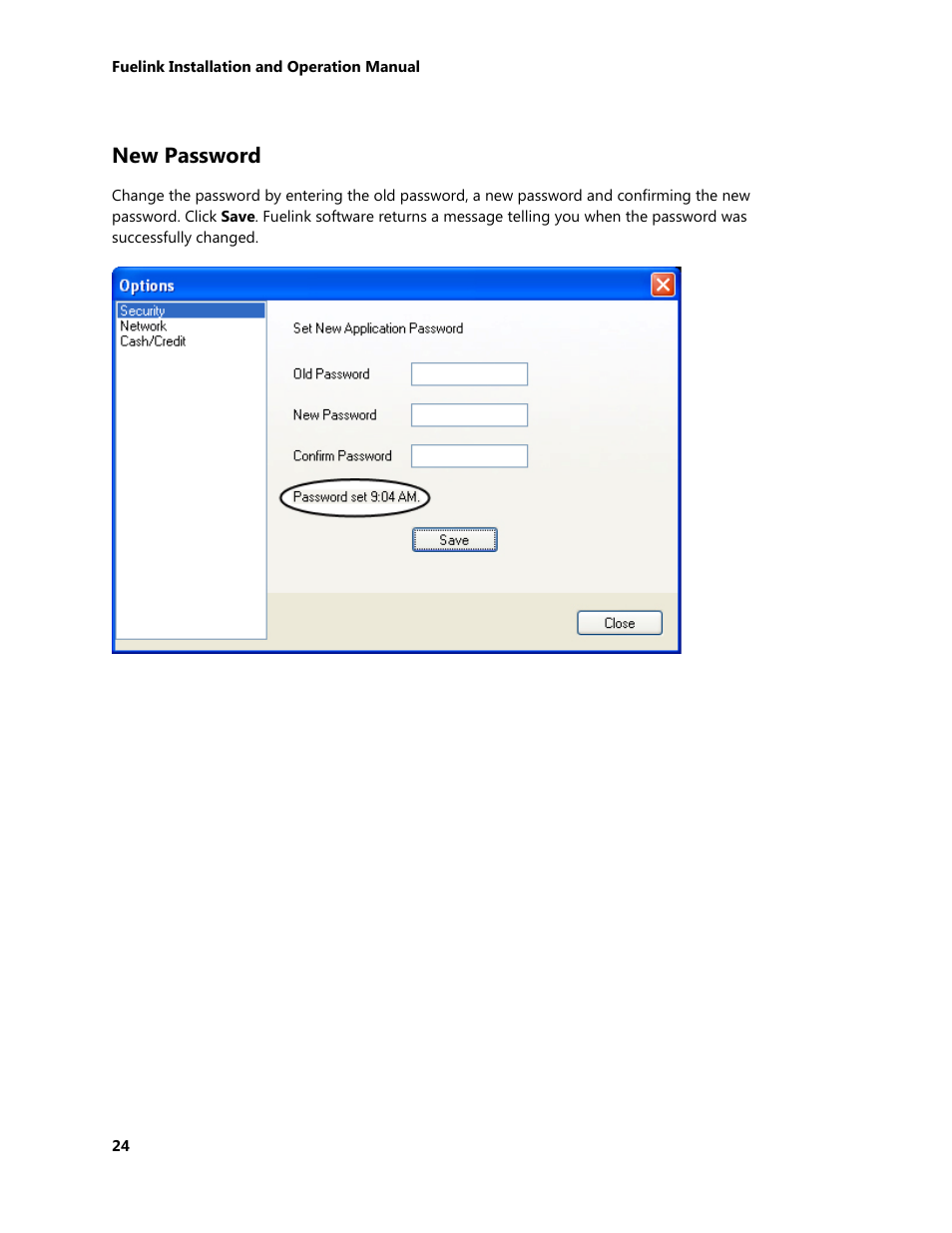 New password | Daktronics Fuelink User Manual | Page 30 / 45