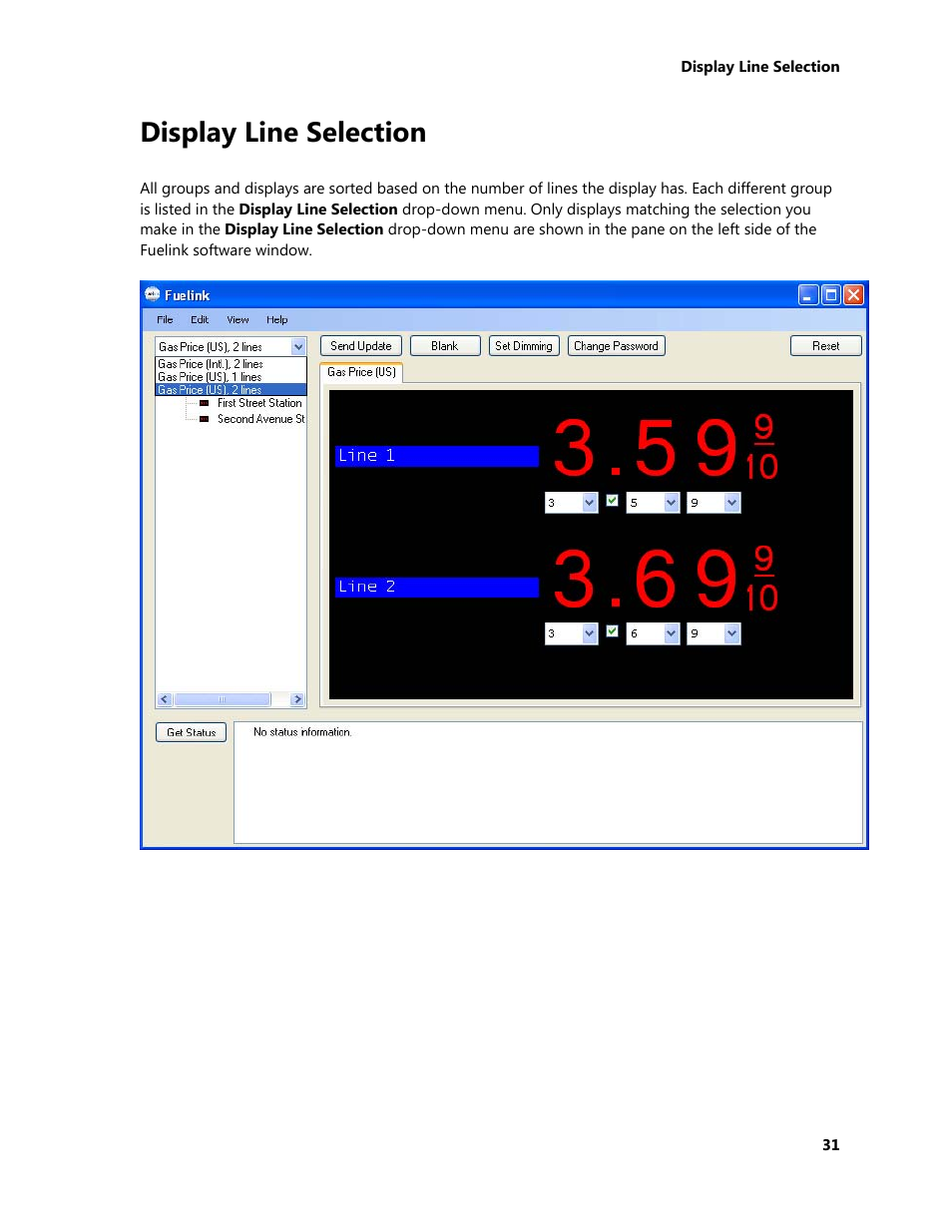 Display line selection | Daktronics Fuelink User Manual | Page 37 / 45