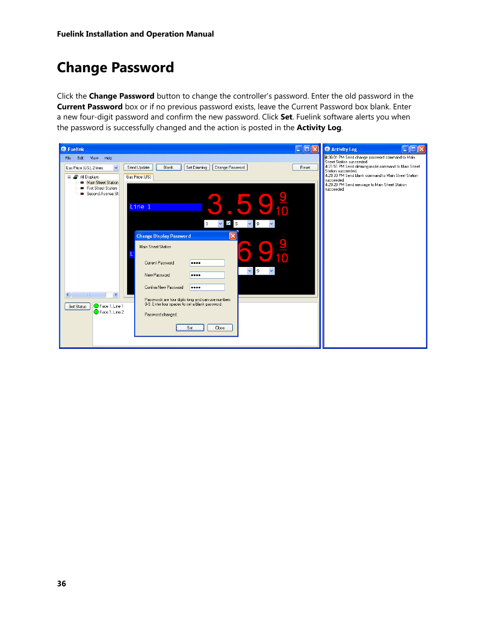 Change password | Daktronics Fuelink User Manual | Page 42 / 45