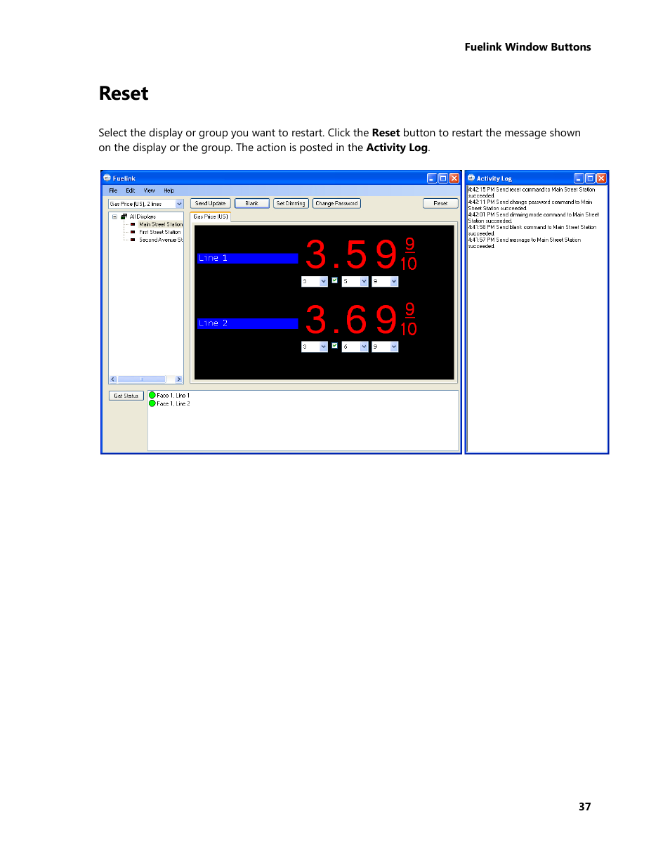 Reset | Daktronics Fuelink User Manual | Page 43 / 45
