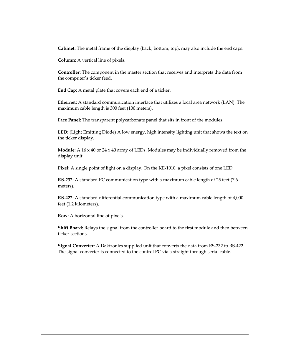 Definitions, 3 definitions | Daktronics KE-1010-7.6-RG User Manual | Page 23 / 61