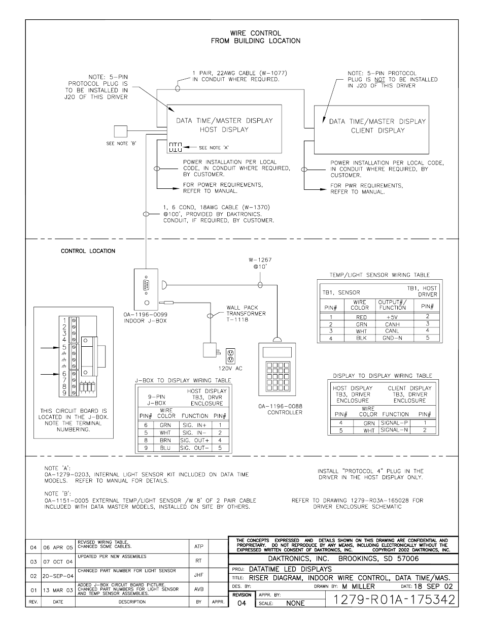 Drawing a-175342 | Daktronics DF-1020 User Manual | Page 74 / 100