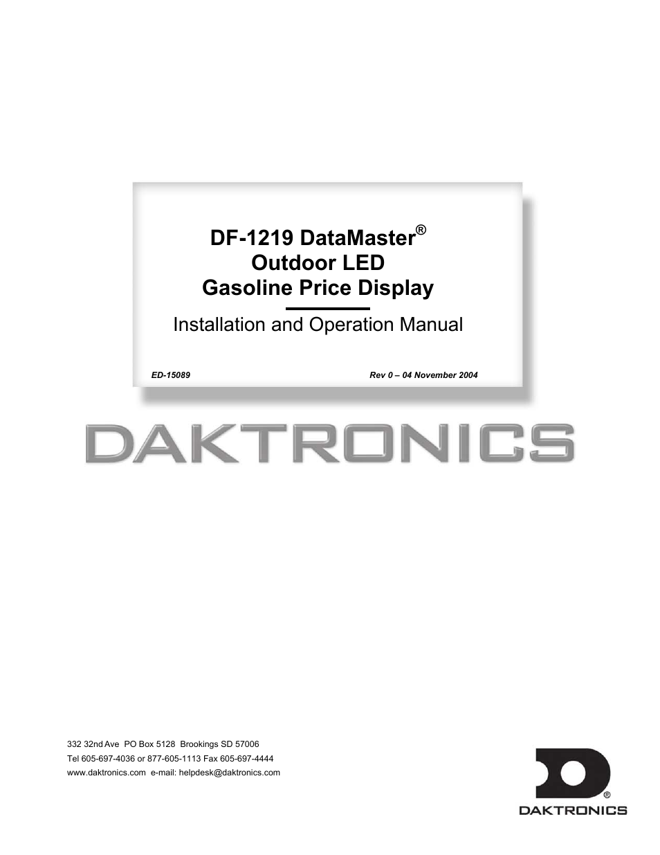 Daktronics DF-12xx User Manual | 68 pages