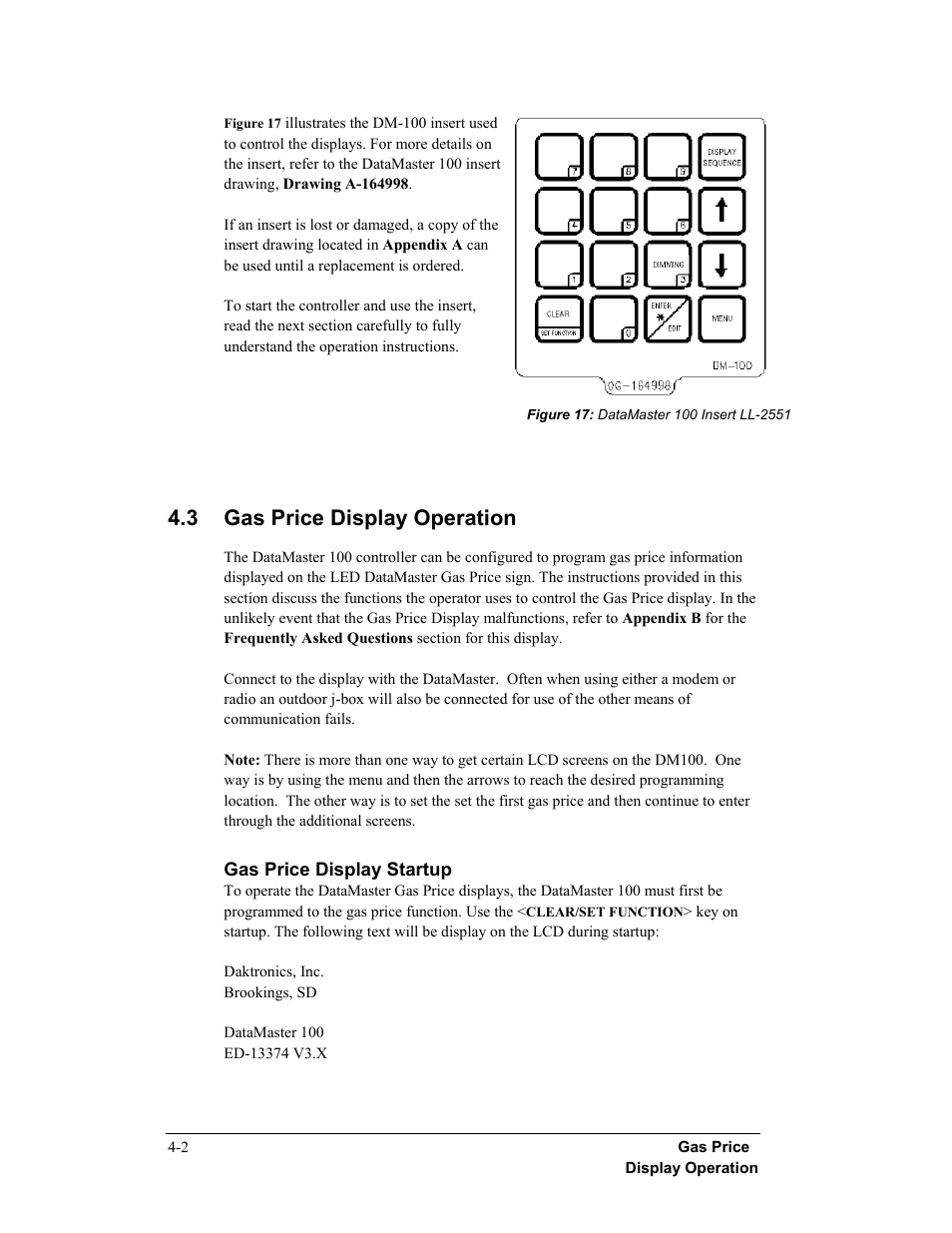 3 gas price display operation | Daktronics DF-12xx User Manual | Page 36 / 68