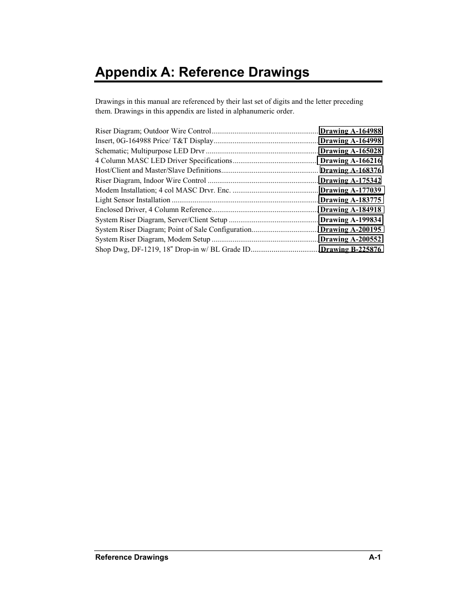 Appendix a: reference drawings | Daktronics DF-12xx User Manual | Page 47 / 68