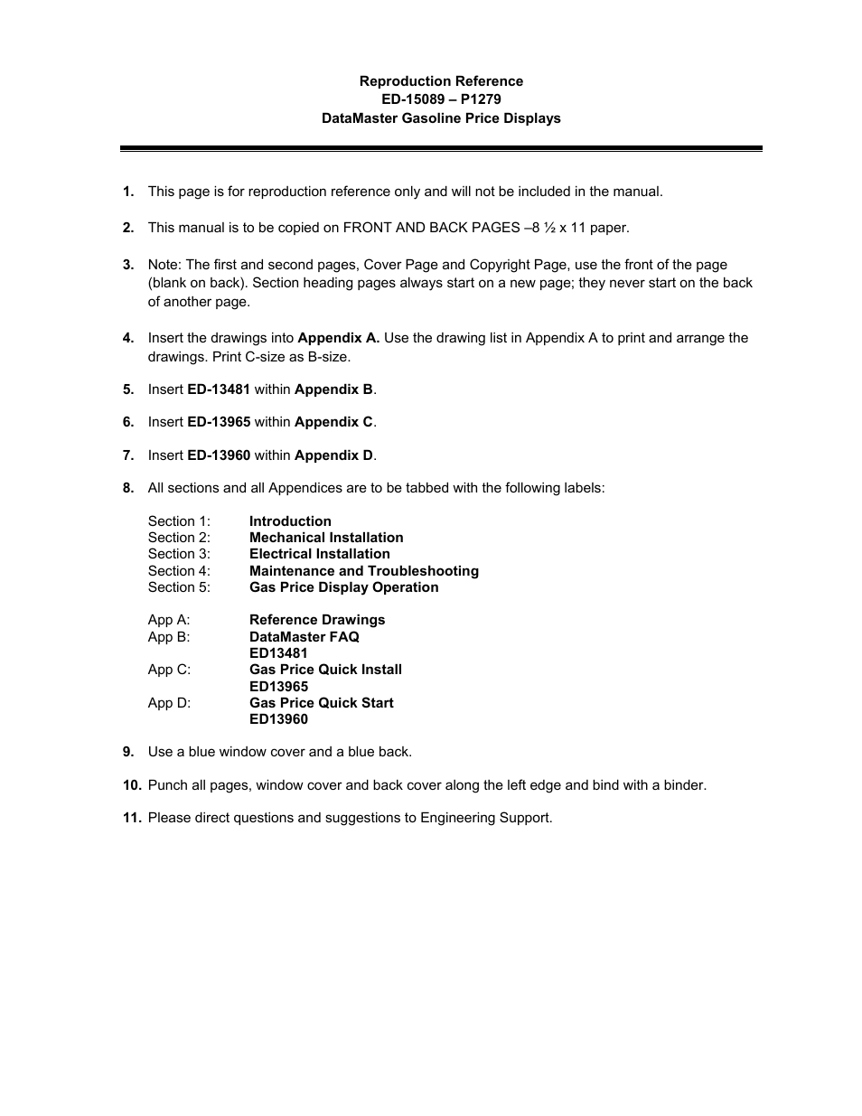 Reproduction reference | Daktronics DF-12xx User Manual | Page 5 / 68