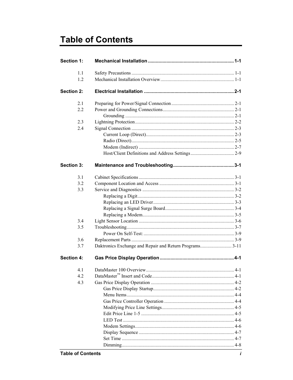 Daktronics DF-12xx User Manual | Page 7 / 68