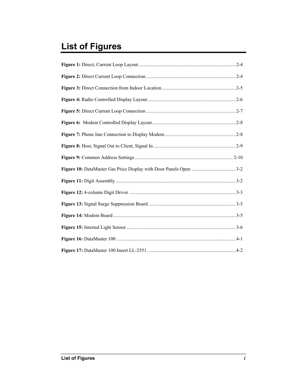 List of figures | Daktronics DF-12xx User Manual | Page 9 / 68