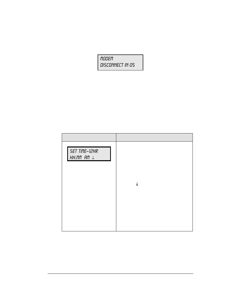 Set time–12hr hh:mm am, Modem disconnect in 05 | Daktronics DF-12xx User Manual | Page 55 / 101
