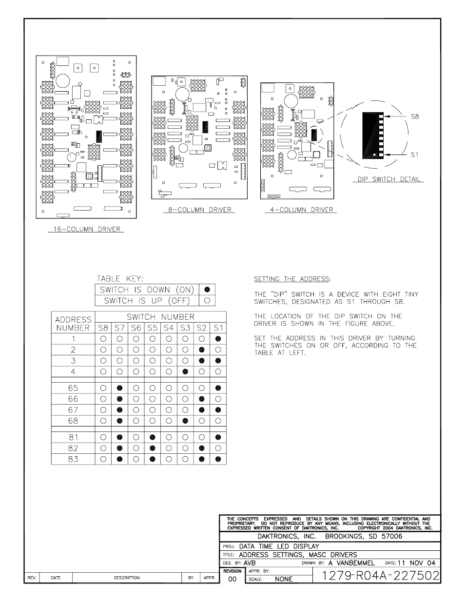 Drawing a-227502 | Daktronics DF-12xx User Manual | Page 85 / 101