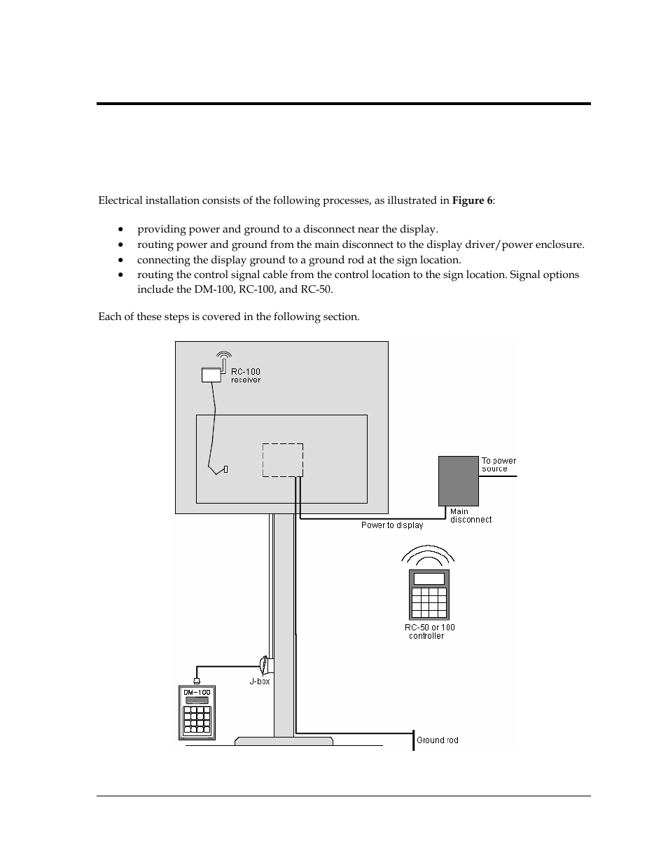 Electrical installation, Section 3, Figure 7: power and signal routing | Daktronics DF-2100 User Manual | Page 15 / 74