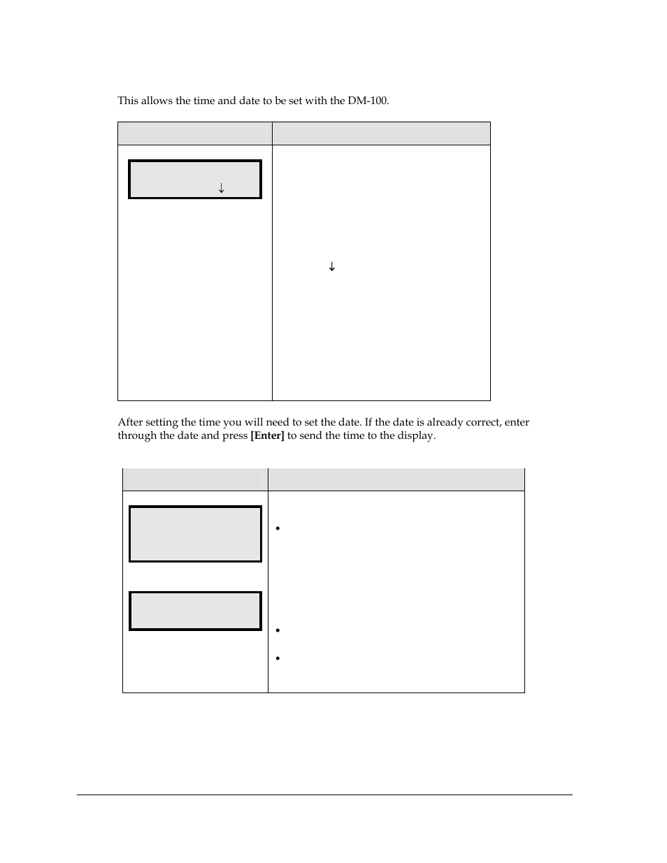 Set time, Set time–12hr hh:mm am, Dim level xx 0=dim 63=bright | Dimming mode automatic | Daktronics DF-2100 User Manual | Page 38 / 74