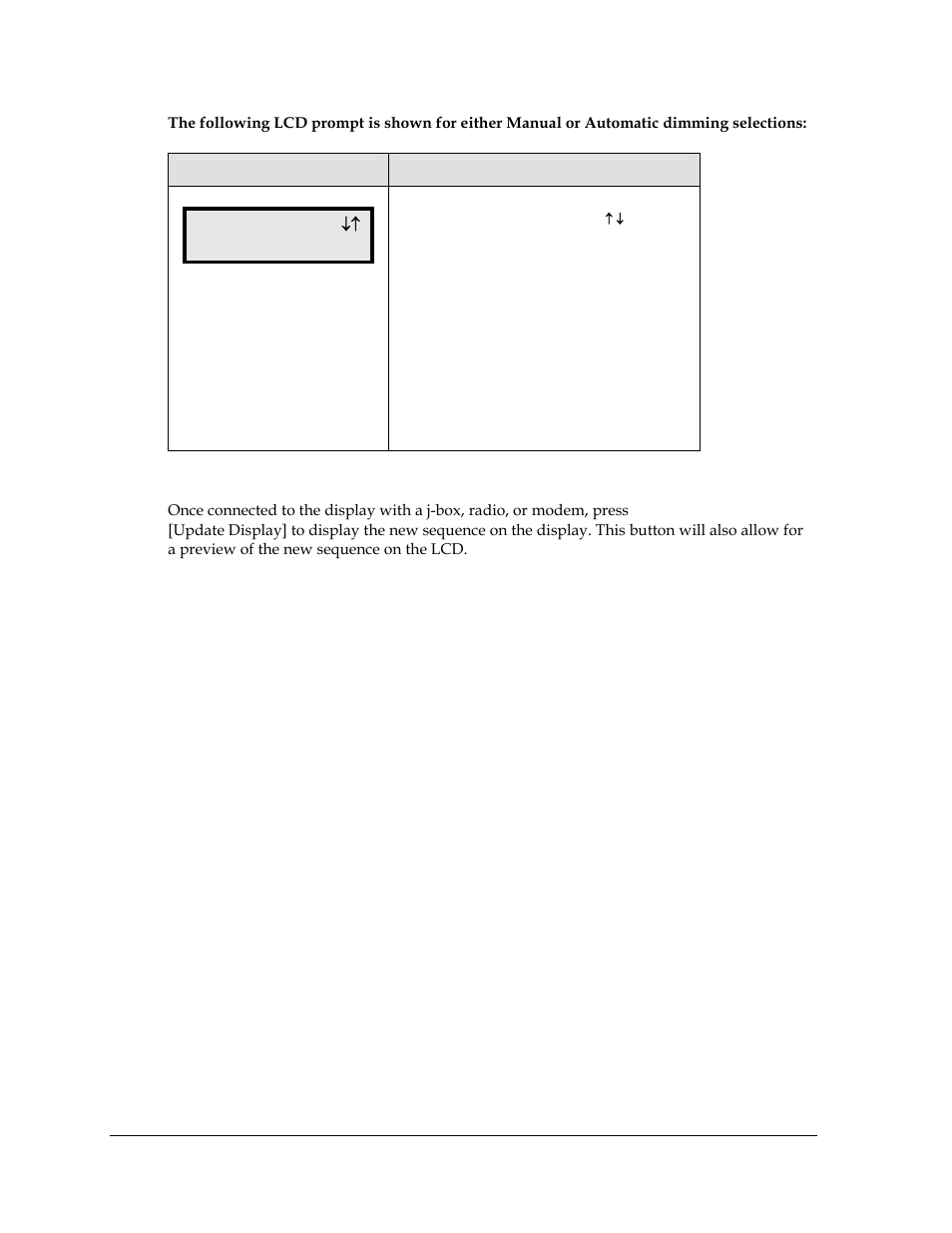 Update display, Intensity xx, Enter to set | Daktronics DF-2100 User Manual | Page 40 / 74