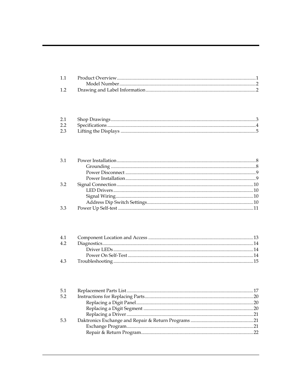 Daktronics DF-2100 User Manual | Page 5 / 74