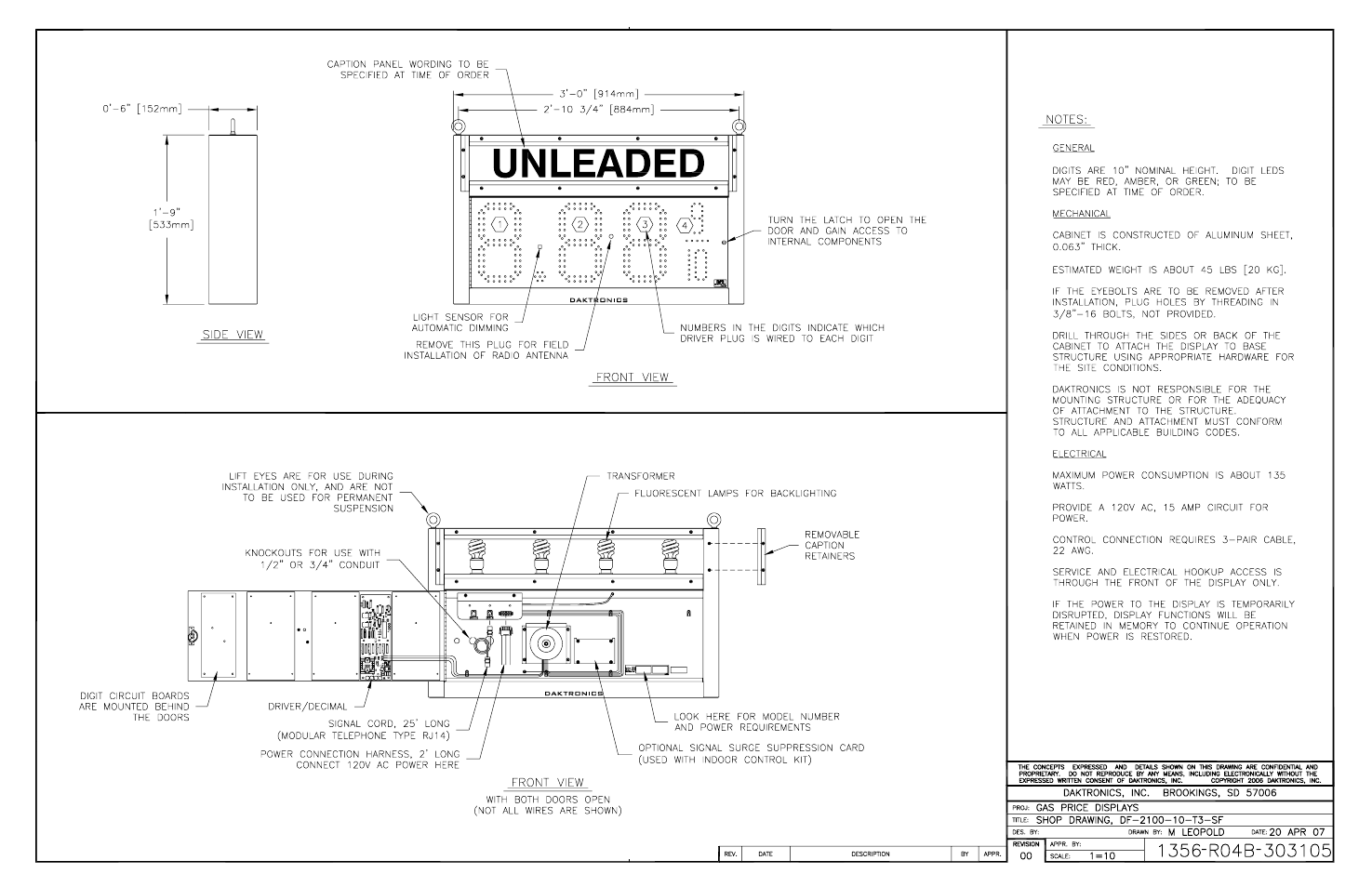 Ing b-303105 | Daktronics DF-2100 User Manual | Page 67 / 74