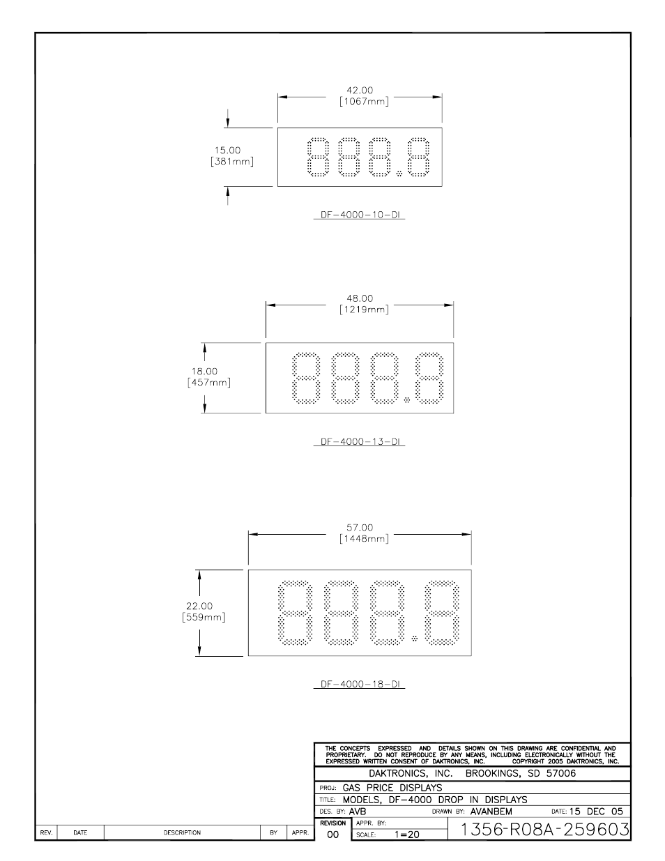 Drawing a-259603 | Daktronics DF-4000 User Manual | Page 64 / 71