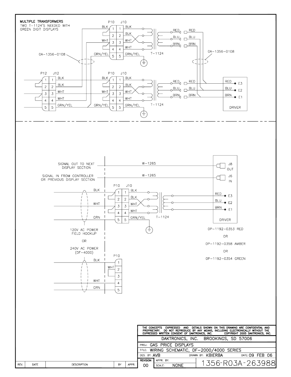 Drawing a-263988 | Daktronics DF-4000 User Manual | Page 65 / 71