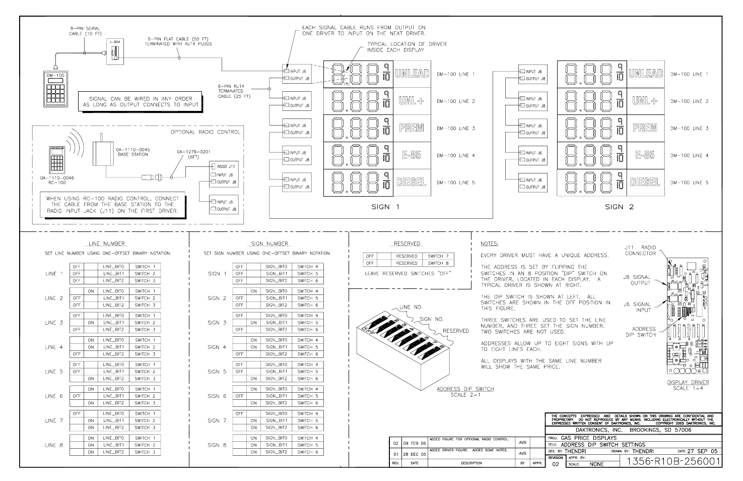 Drawing b-256001 | Daktronics DF-4000 User Manual | Page 66 / 71