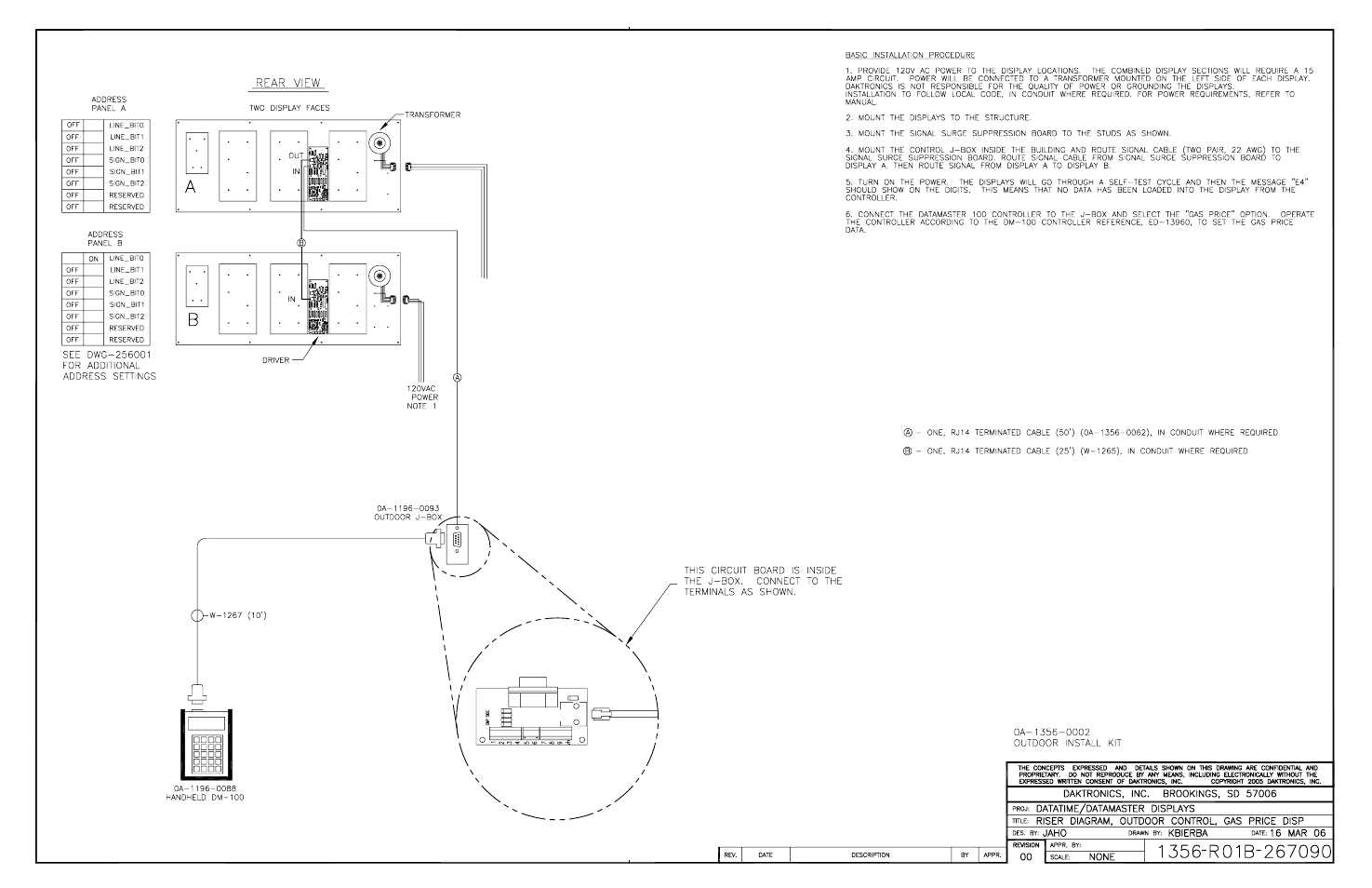 Drawing b-267090 | Daktronics DF-4000 User Manual | Page 71 / 71