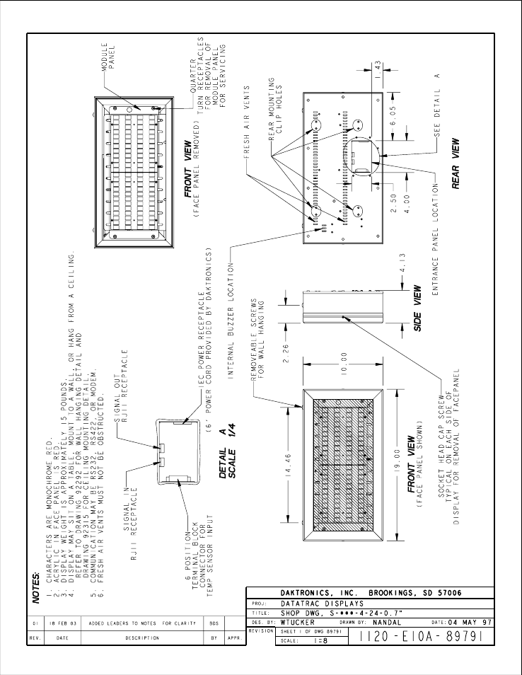 Drawing a-89791 | Daktronics S-100/S-200 User Manual | Page 51 / 71