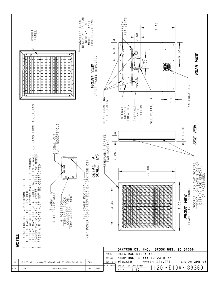 Drawing a-89360 | Daktronics S-100/S-200 User Manual | Page 57 / 71