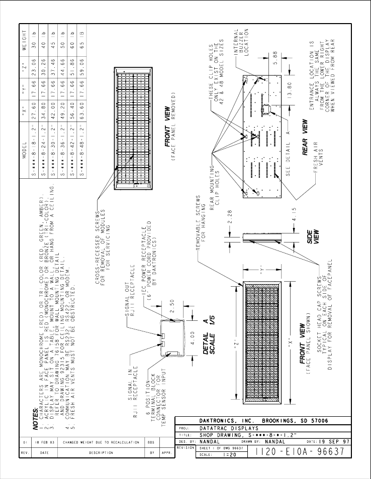 Drawing a-96637 | Daktronics S-100/S-200 User Manual | Page 61 / 71