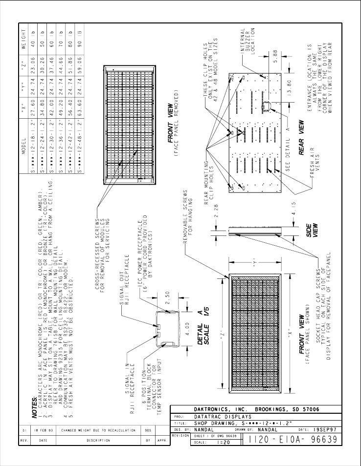 Drawing a-96639 | Daktronics S-100/S-200 User Manual | Page 62 / 71