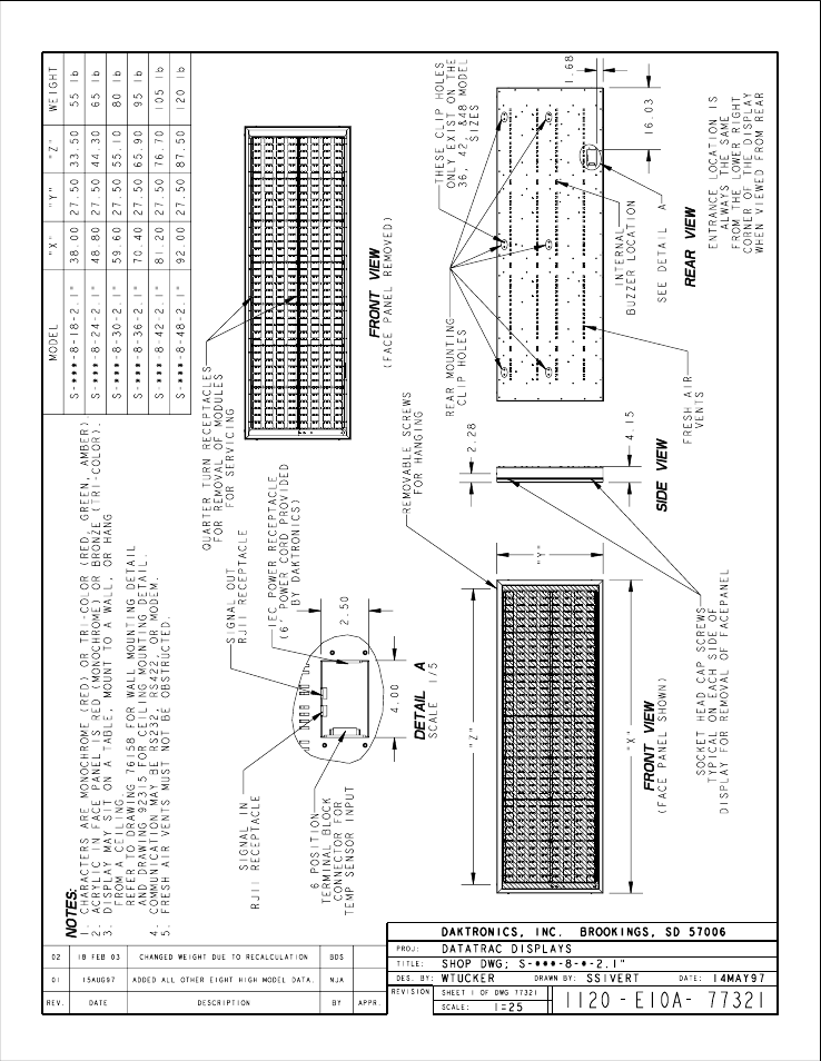 Drawing a-77321 | Daktronics S-100/S-200 User Manual | Page 64 / 71