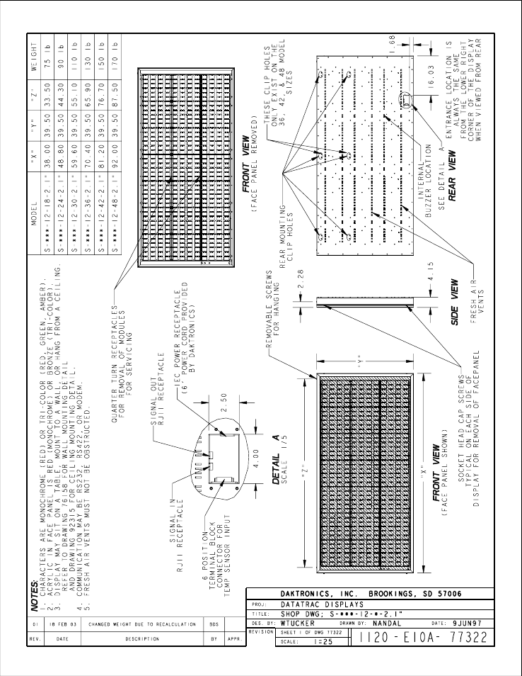 Drawing a-77322 | Daktronics S-100/S-200 User Manual | Page 65 / 71