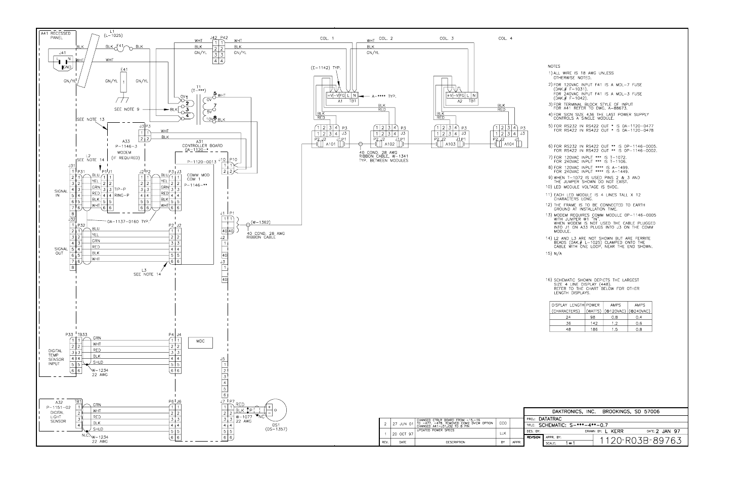 Drawing b-89763 | Daktronics S-100/S-200 User Manual | Page 66 / 71