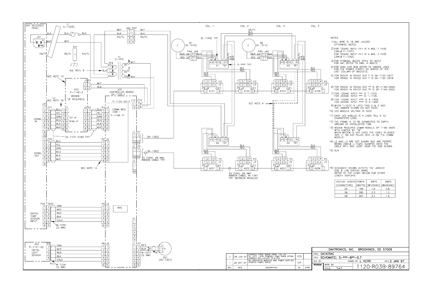 Drawing b-89764 | Daktronics S-100/S-200 User Manual | Page 67 / 71