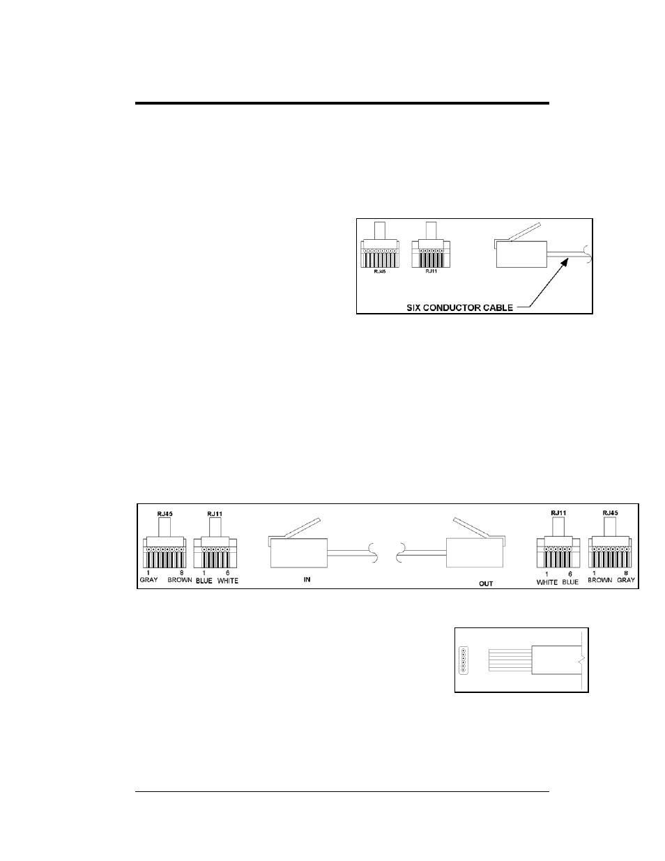 Electrical installation, Signal, Cables | Installing an rj11 connector, Section 3, Electrical installation -1, Signal -1, Cables -1, Installing an rj11 connector -1, Figure 5: flipped cable with rj connectors -1 | Daktronics CE-1010 User Manual | Page 15 / 68