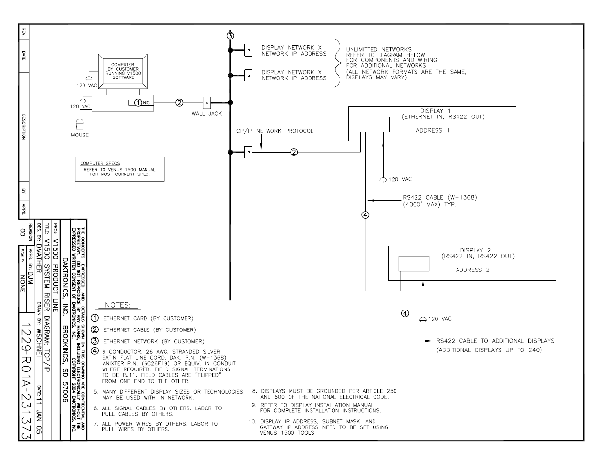 Drawing a-231373 | Daktronics AE-3010-7.6-R,G,A User Manual | Page 52 / 79