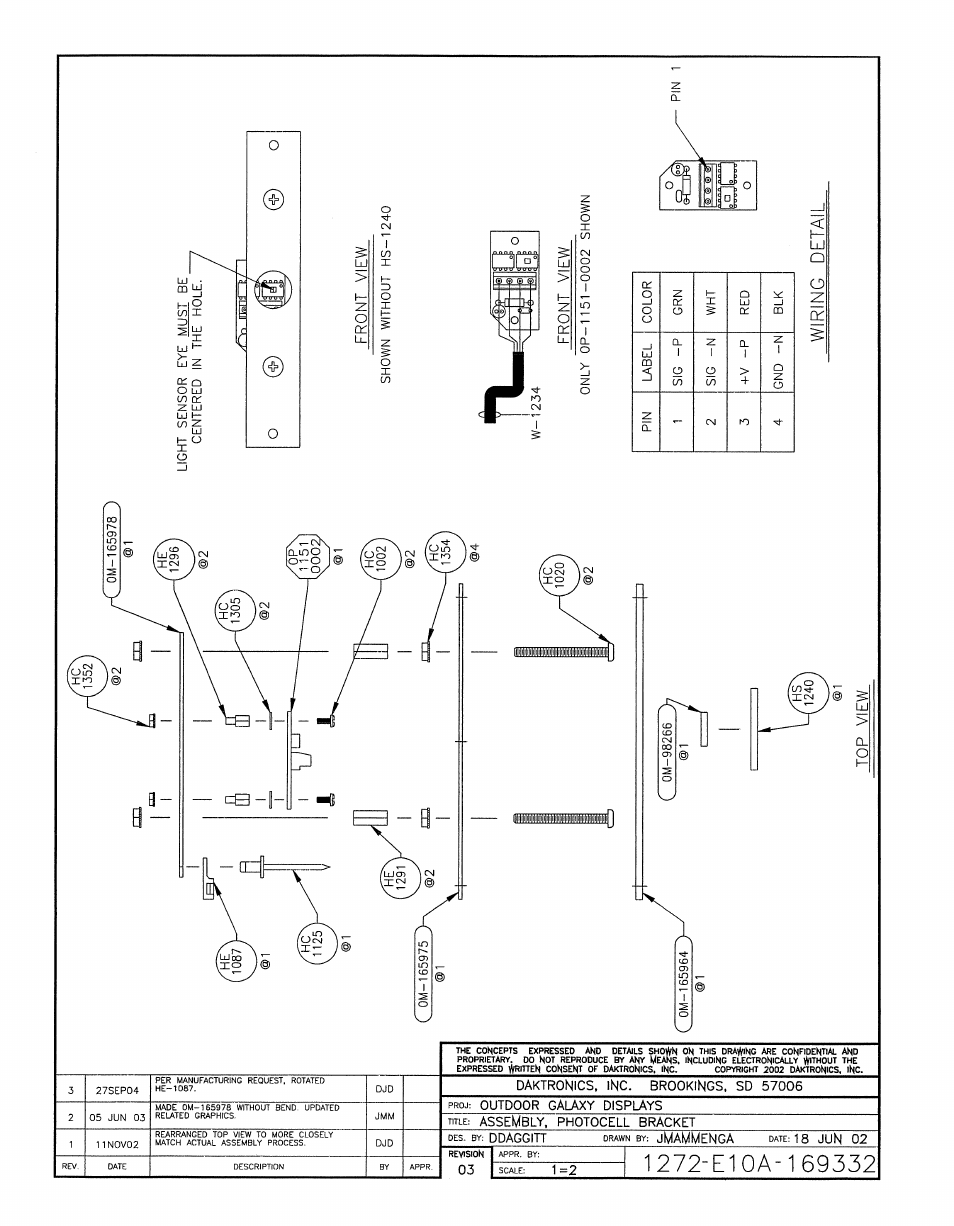 Drawing a-169332 | Daktronics AF-3020-7.6-R,A User Manual | Page 42 / 46