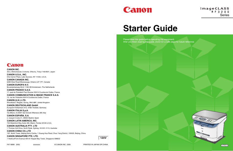 Canon ImageCLASS MF3240 User Manual | 15 pages