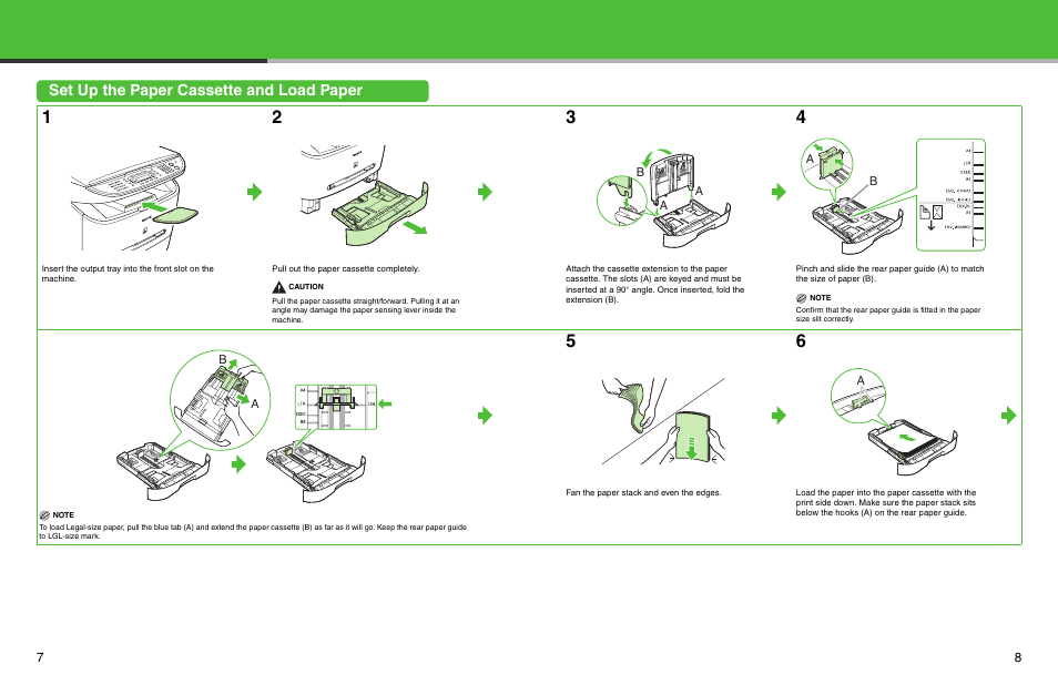 Set up the paper cassette and load paper | Canon ImageCLASS MF3240 User Manual | Page 5 / 15