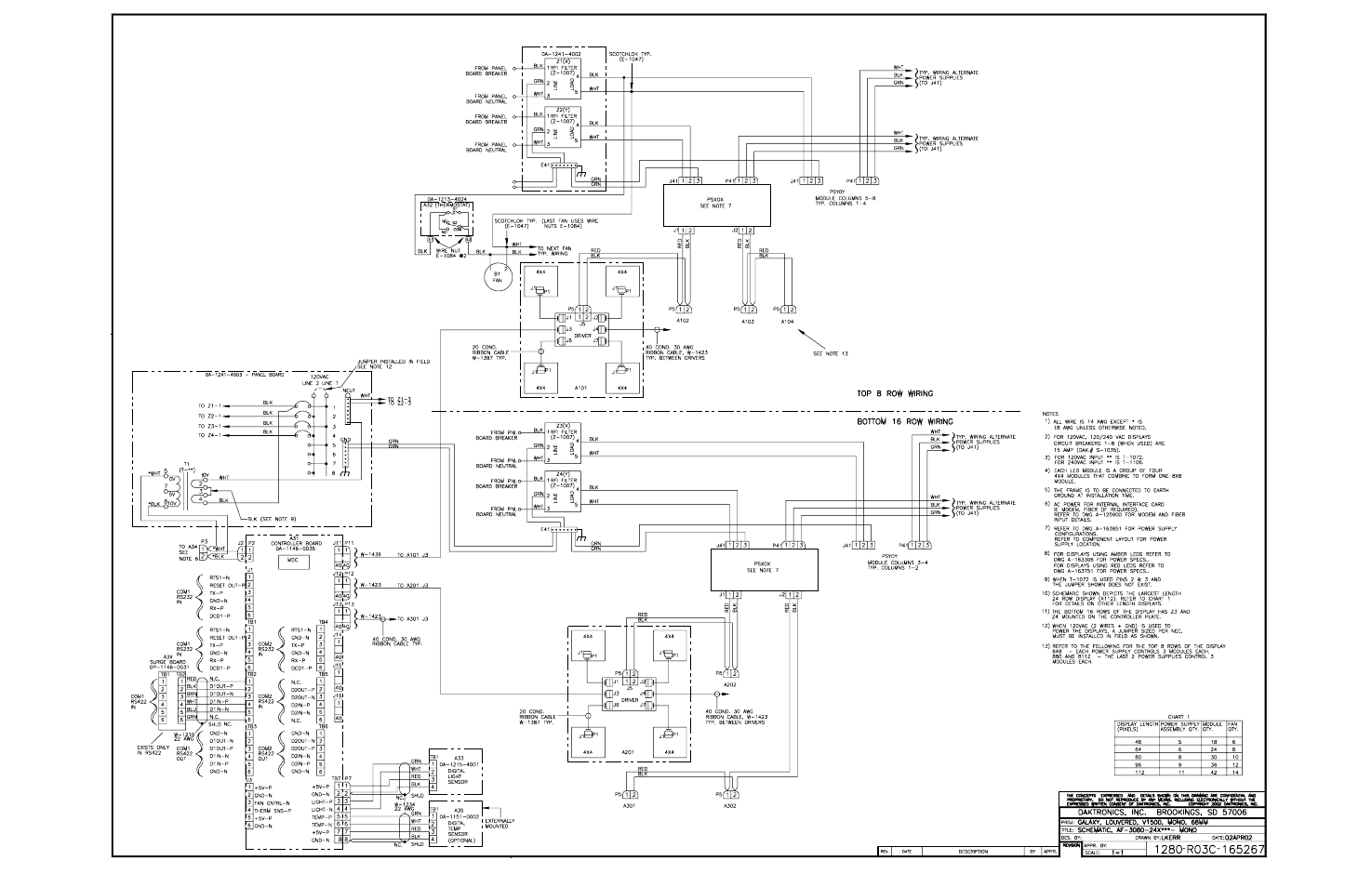 Drawing c-165267 | Daktronics AF-3080-68-R,A User Manual | Page 104 / 107