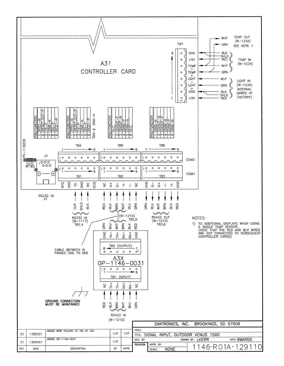 Drawing a-129110 | Daktronics AF-3080-68-R,A User Manual | Page 66 / 107