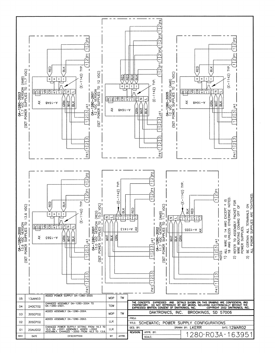Drawing a-163951 | Daktronics AF-3080-68-R,A User Manual | Page 67 / 107