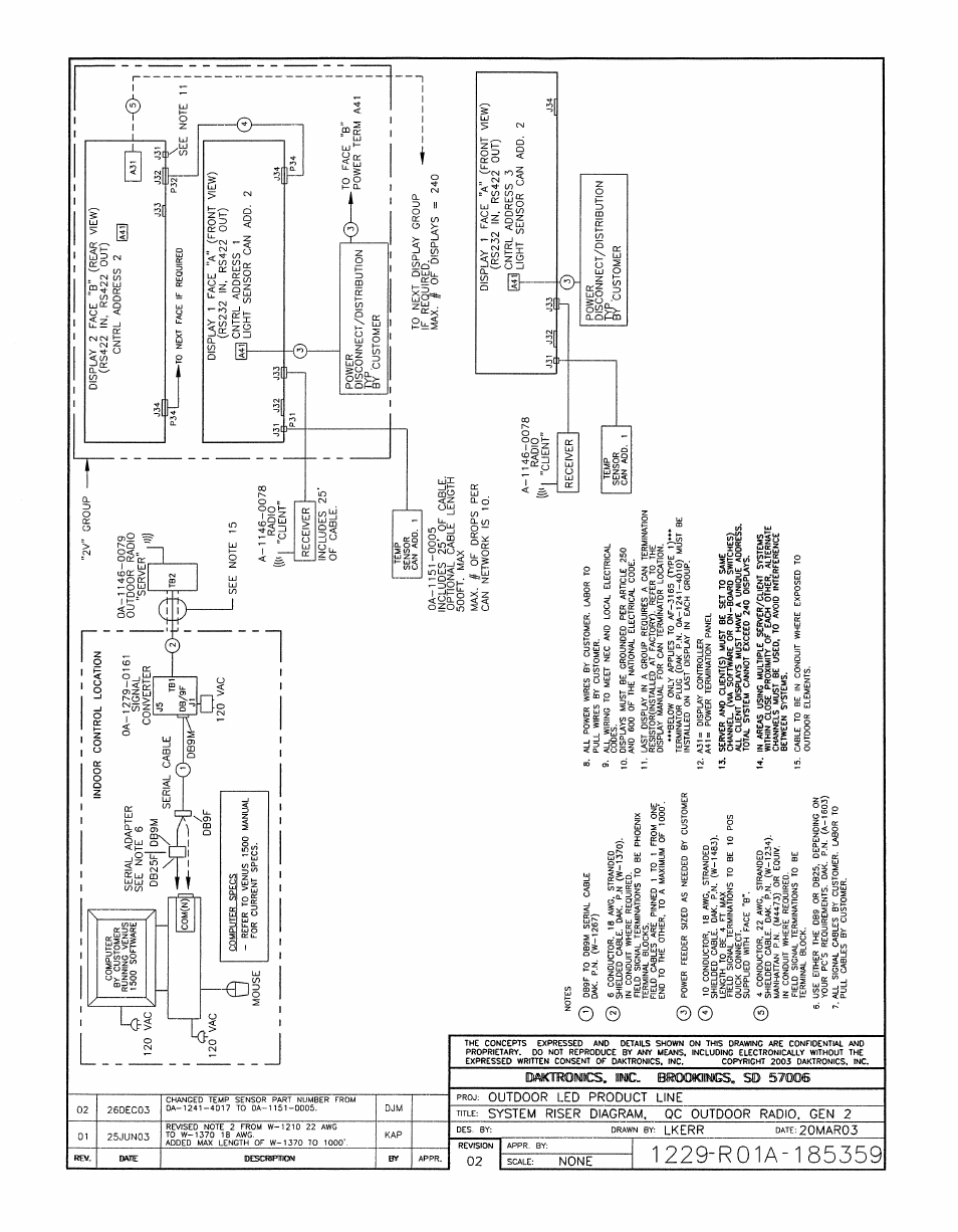 Drawing a-185359 | Daktronics AF-3112-34-R,A User Manual | Page 55 / 67