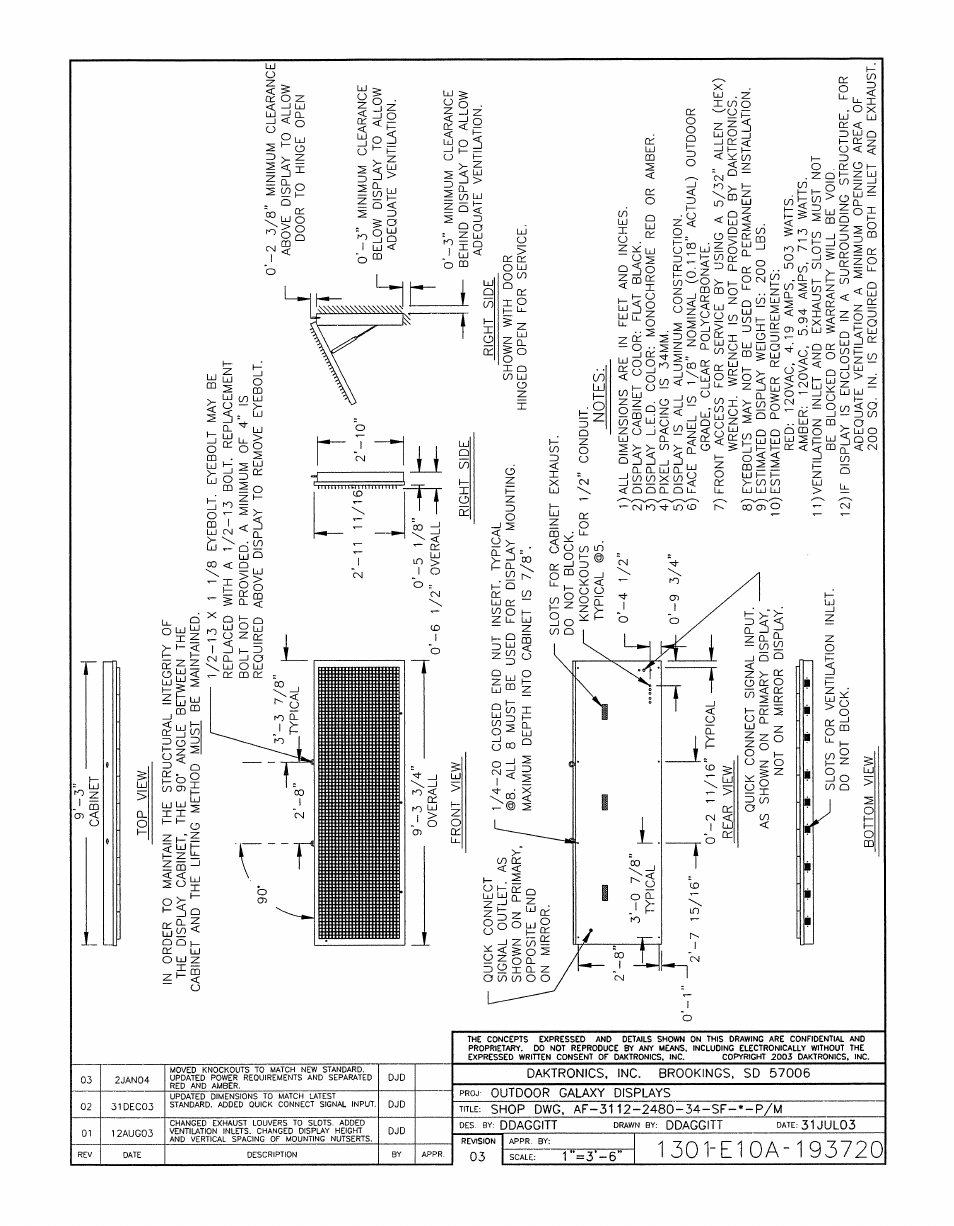 Drawing a-193720 | Daktronics AF-3112-34-R,A User Manual | Page 57 / 67