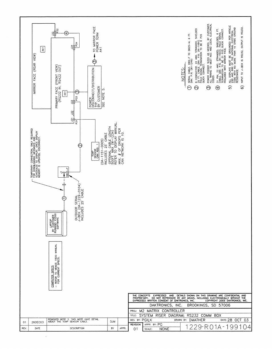 Drawing a-199104 | Daktronics AF-3112-34-R,A User Manual | Page 58 / 67