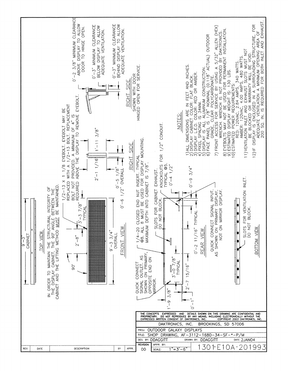 Drawing a-201993 | Daktronics AF-3112-34-R,A User Manual | Page 64 / 67