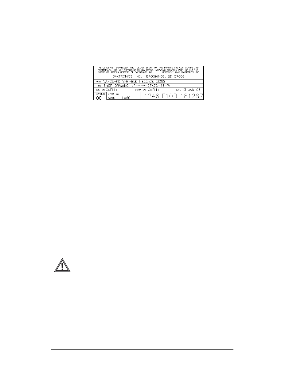 Safety precautions, Safety precautions -2, Figure 1: drawing label | 2 safety precautions | Daktronics AF-3112-34-R,A User Manual | Page 8 / 67