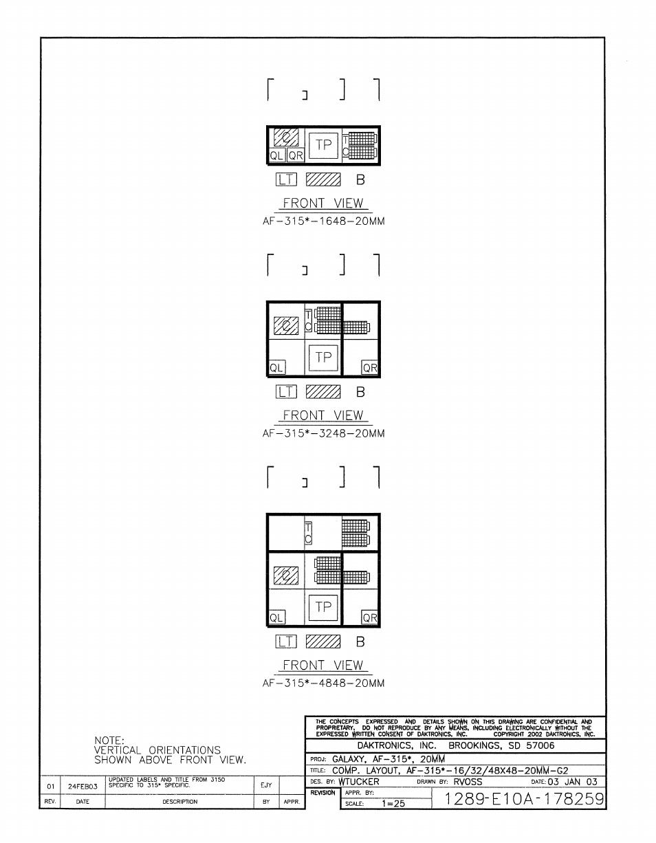 Drawing a-178259 | Daktronics AF-3150-20-R,A User Manual | Page 64 / 88