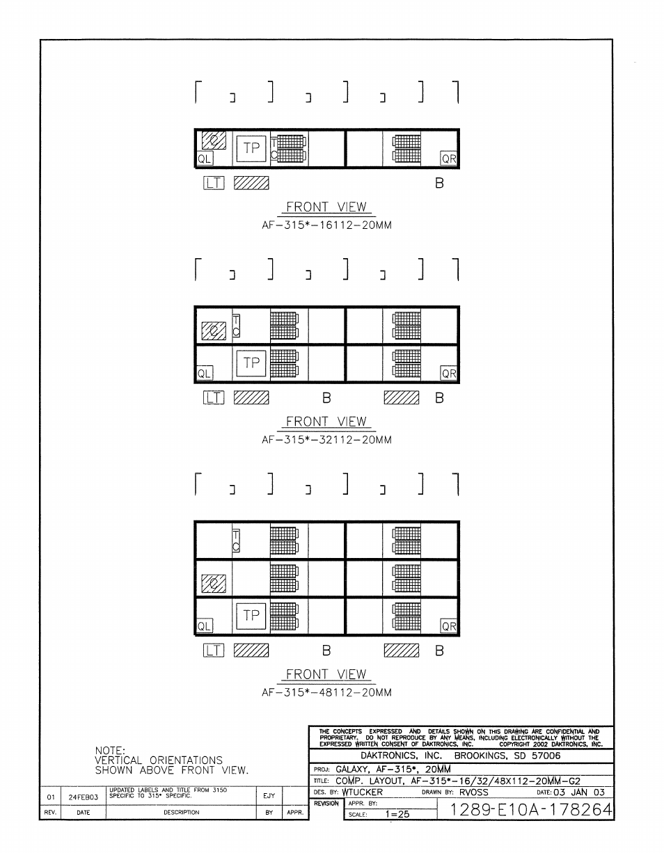 Drawing a-178264 | Daktronics AF-3150-20-R,A User Manual | Page 68 / 88