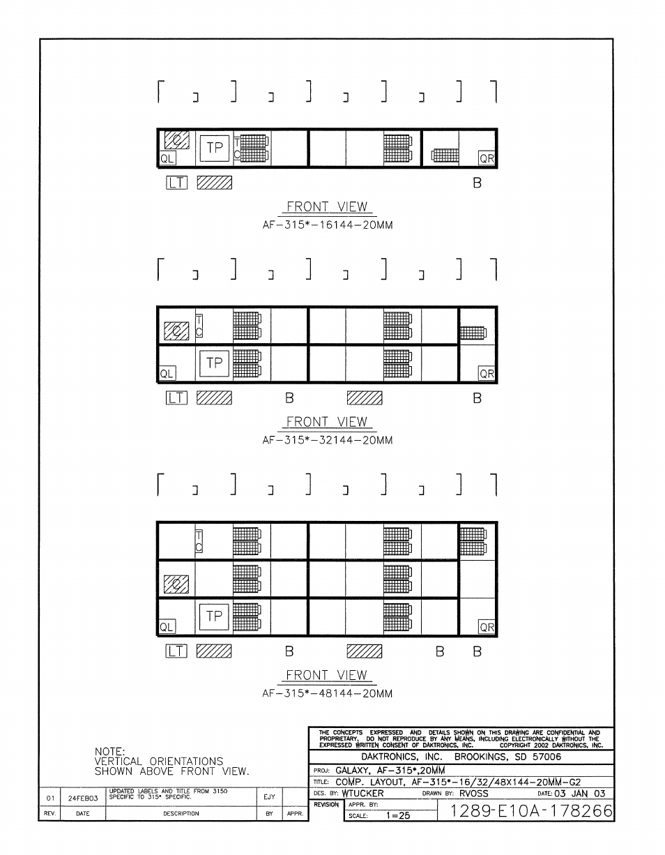 Drawing a-178266 | Daktronics AF-3150-20-R,A User Manual | Page 70 / 88